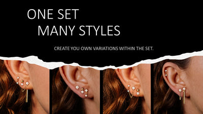 One set many styles bar earring set